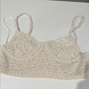 Cream Lace Bralette and Top